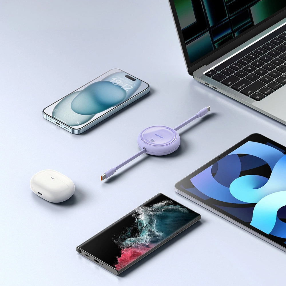 Baseus Free2Draw Mini USB-C auf USB-C Verlängerungskabel, 100W, 1m, Violett