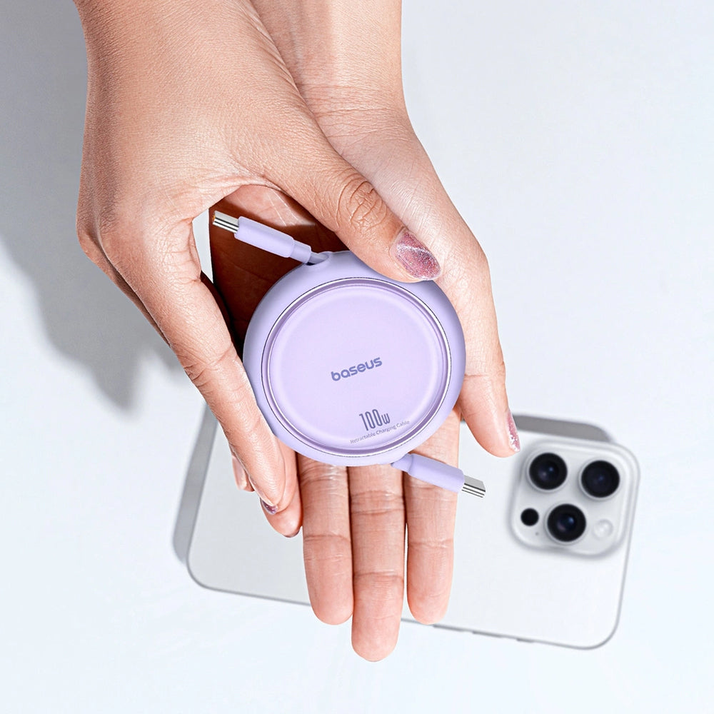 Baseus Free2Draw Mini USB-C auf USB-C Verlängerungskabel, 100W, 1m, Violett