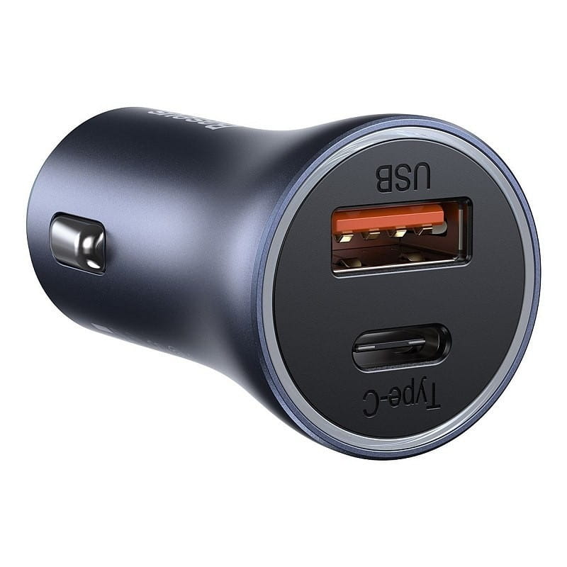 Autoladegerät Baseus Golden Contactor Pro 1x USB-A, 1x USB-C, PD 3.0, QC 4.0 + Kabel USB-C, Blau