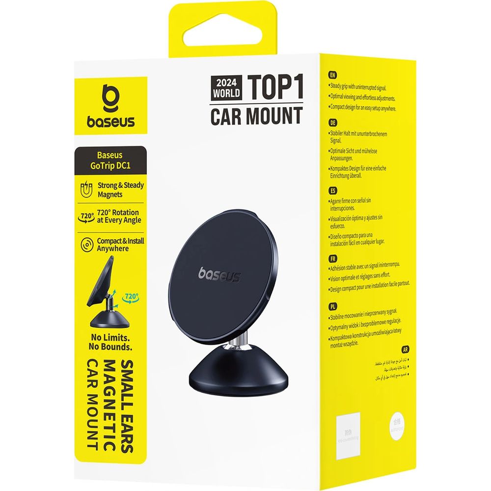 Magnetische Autohalterung für Windschutzscheibe / Armaturenbrett, Baseus GoTrip DC1, Schwarz