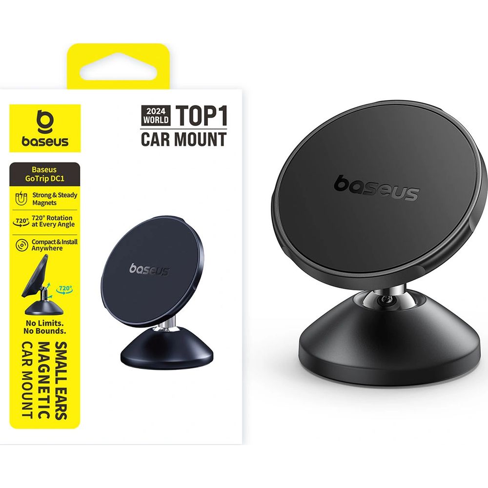 Magnetische Autohalterung für Windschutzscheibe / Armaturenbrett, Baseus GoTrip DC1, Schwarz