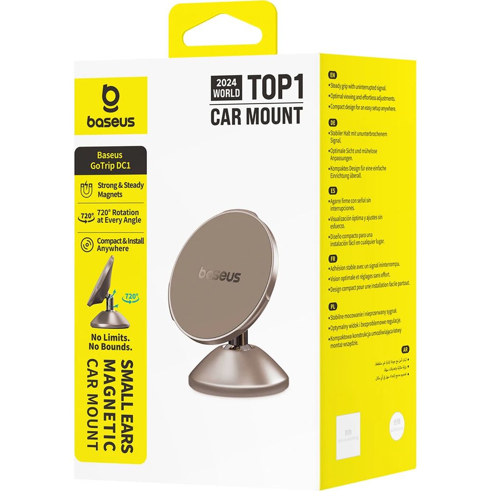 Magnetische Autohalterung für Windschutzscheibe / Armaturenbrett, Baseus GoTrip DC1, Golden
