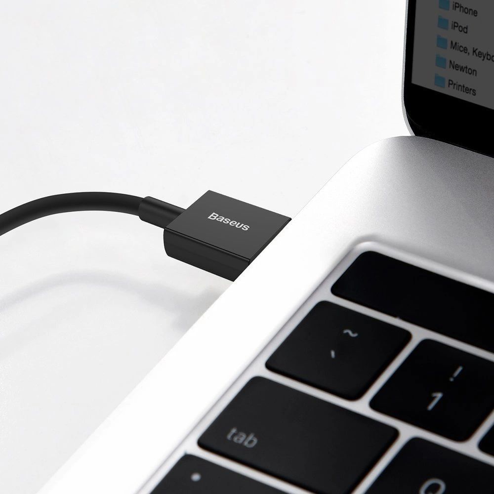 Kabel Baseus Superior USB-A für Lightning 2.4A 1m, Schwarz