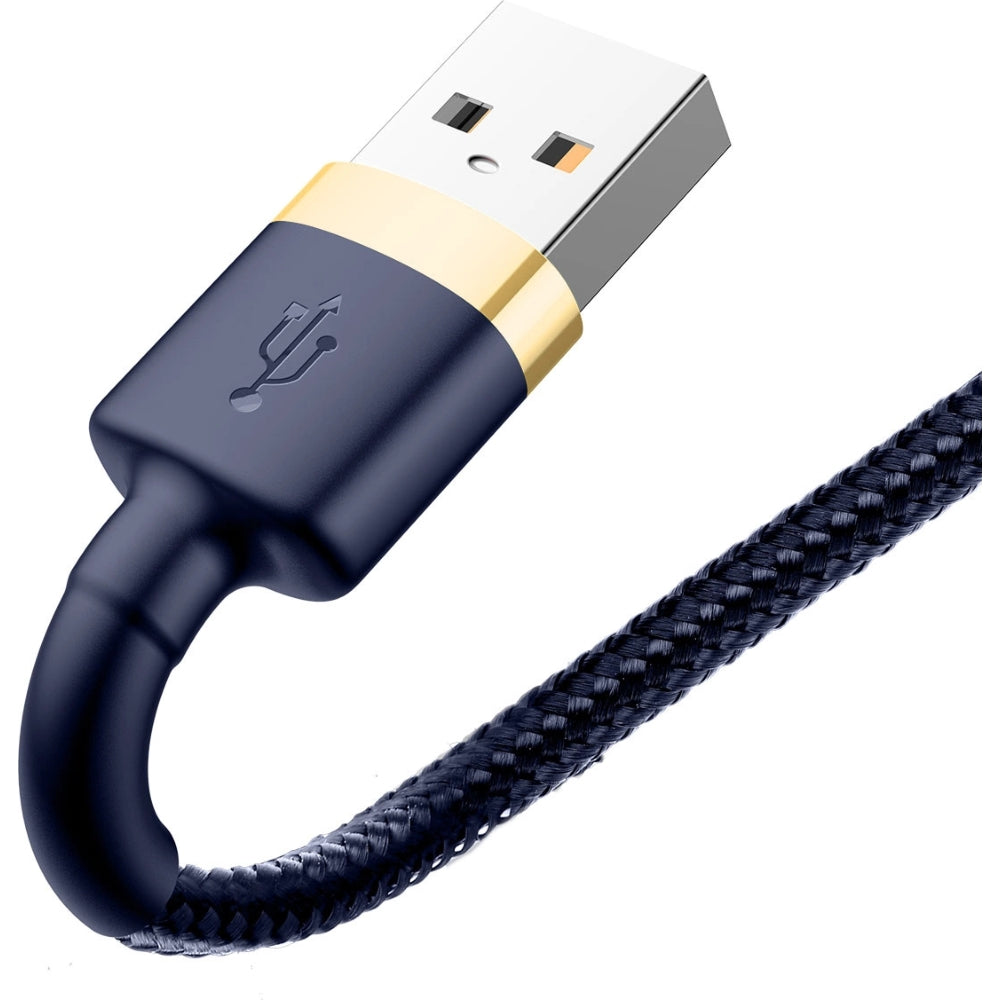 Kabel Baseus Cafule 2.4A USB-A für Lightning 1m, Blau-golden