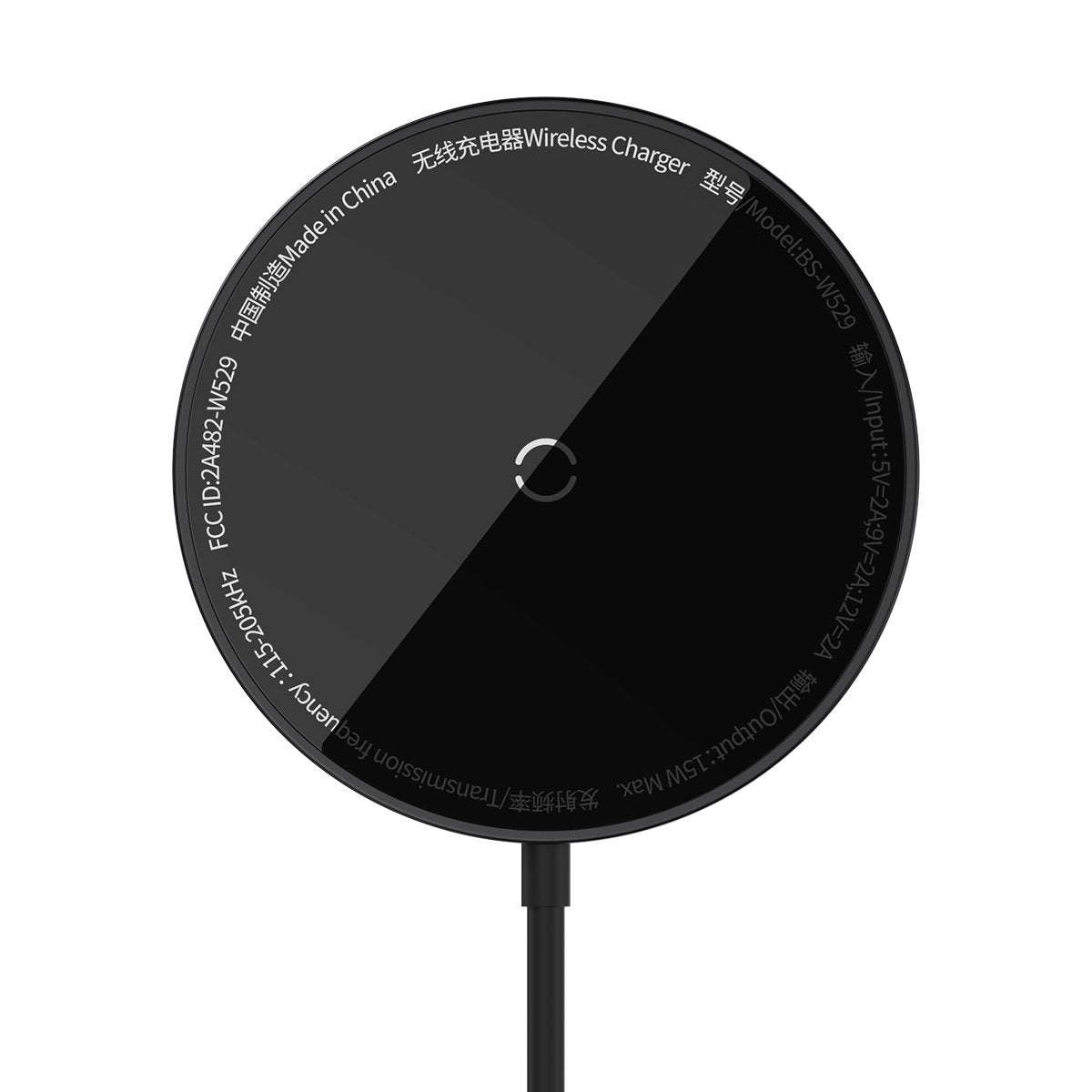 Drahtloses Magnet Ladegerät Baseus Mini3 Qi, MagSafe Wireless Charger, 15W, Schwarz