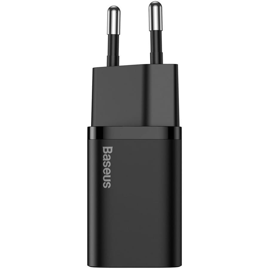 Wandladegerät Baseus Super Si USB-C 20W + kabel Lightning, Schwarz