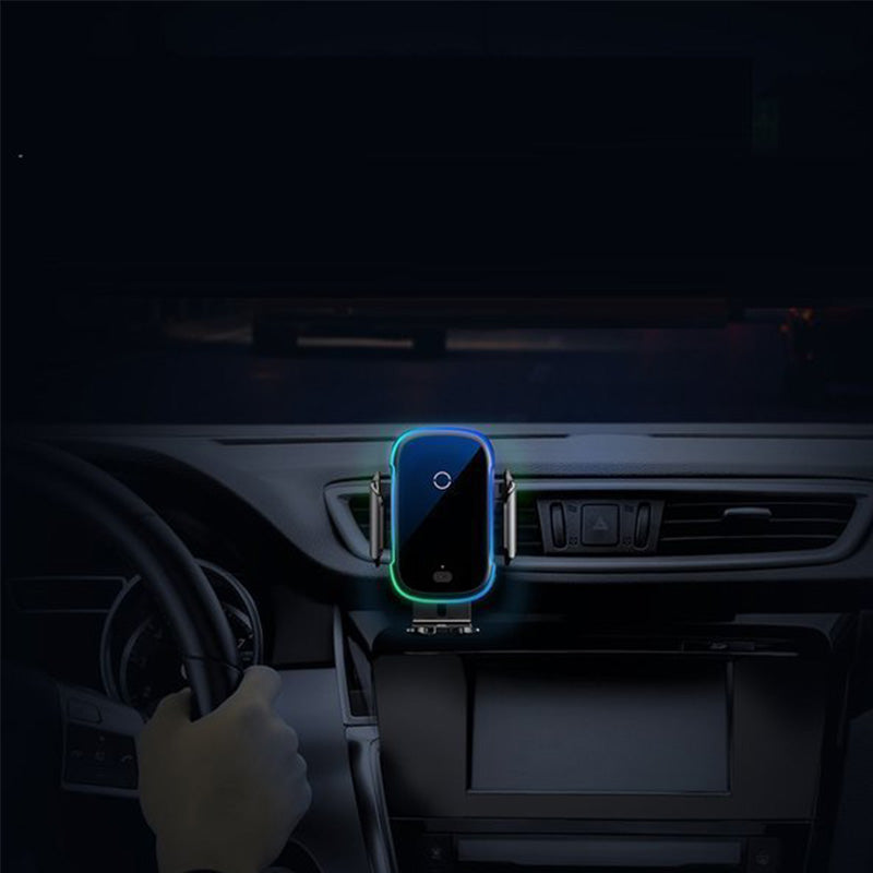 Autohalterung mit Qi-Aufladung für Windschutzscheibe / Armaturenbrett / Lüftungsöffnungen, Baseus Light Electric Holder 15W, Schwarz