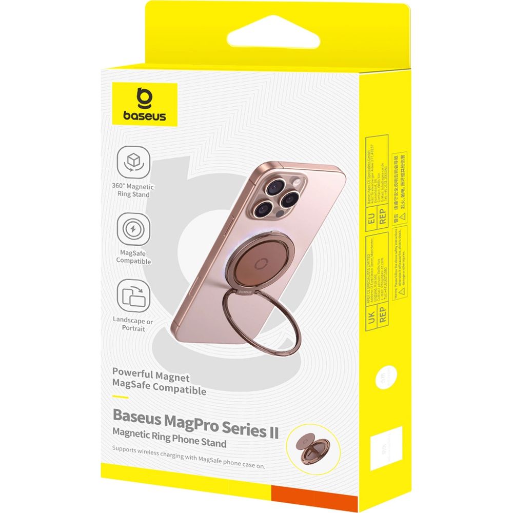 Magnetische Halterung / Ring mit Handyhalterung, Baseus MagPro Series II mit MagSafe, Rot-Golden