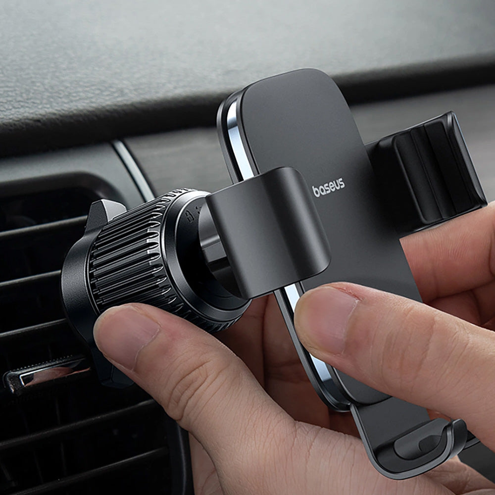 Schwerkraft Autohalterung für das Handy zu den Lüftungsgitter, Baseus Metal Age 3, Schwarz