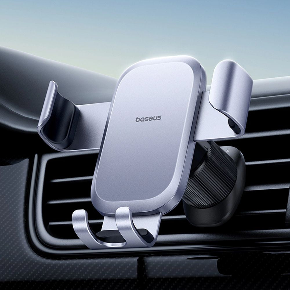 Schwerkraft Autohalterung für das Handy zu den Lüftungsgitter, Baseus Metal Age Go, Grau und Schwarz