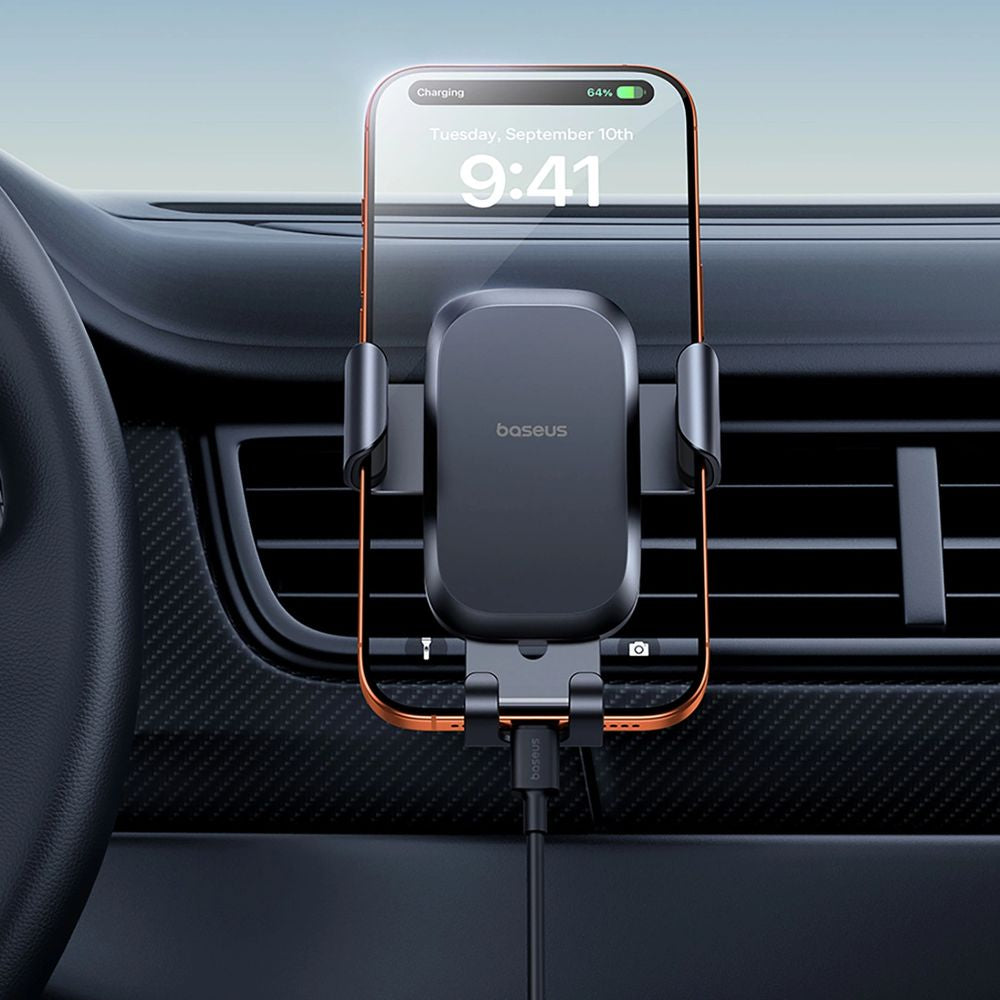 Schwerkraft Autohalterung für das Handy zu den Lüftungsgitter, Baseus Metal Age Go, Grau und Schwarz
