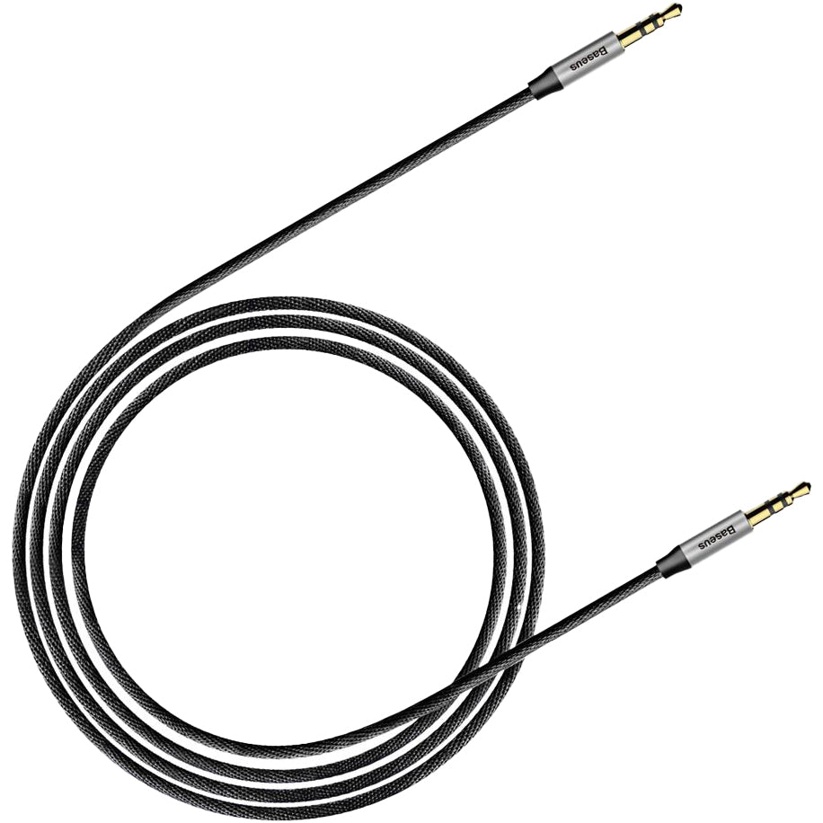 Audiokabel AUX 3.5mm Mini Jack (2x Stecker), Baseus Yiven M30, 1.5m, Silbern-Schwarz