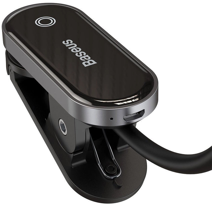 LED Clip Lampe mit Akku, Baseus Mini Clip Lamp, 350 mAh, 4000 K, Grau mit schwarzen Elementen