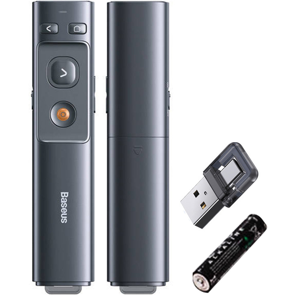 Laserpointer, kabellos / Fernbedienung für Präsentationen, Baseus Orange Dot, 100 m, 2.4 GHz, Grau