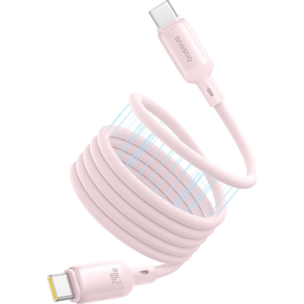 Magnetkabel USB-C zu USB-C, PD 240W, 5A, 480 Mb/s, 1m, Baseus PicoGo, Rosa