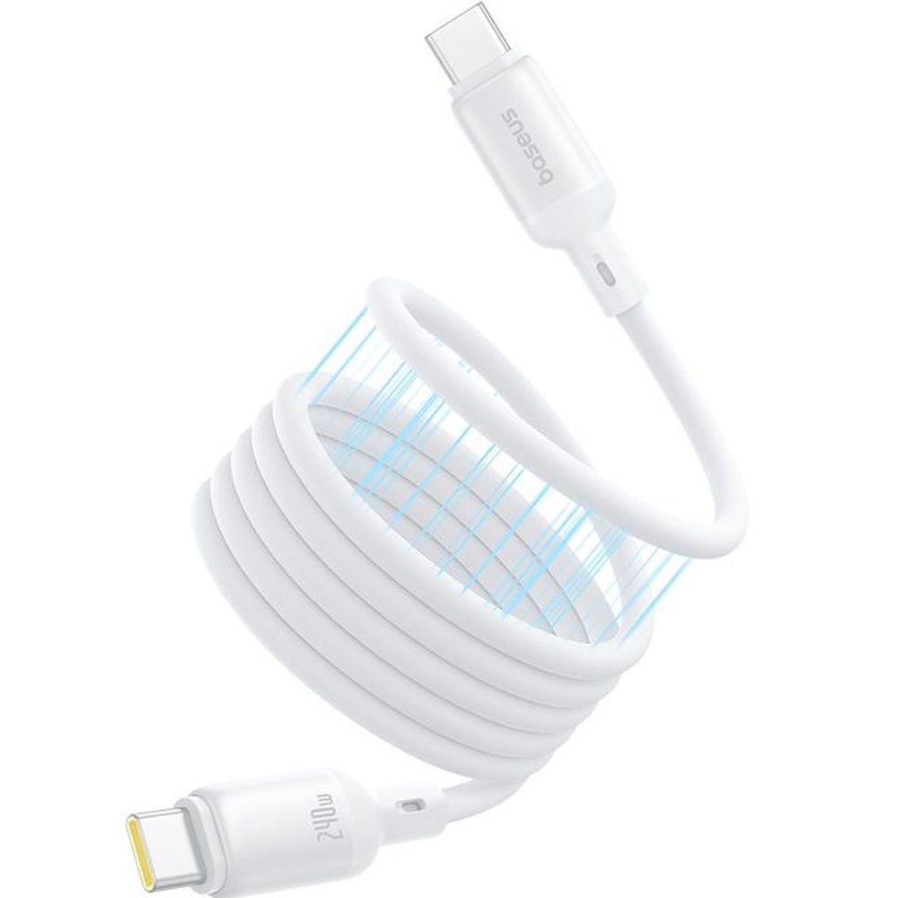 Magnetkabel USB-C zu USB-C, PD 240W, 5A, 480 Mb/s, 1m, Baseus PicoGo, Weiß