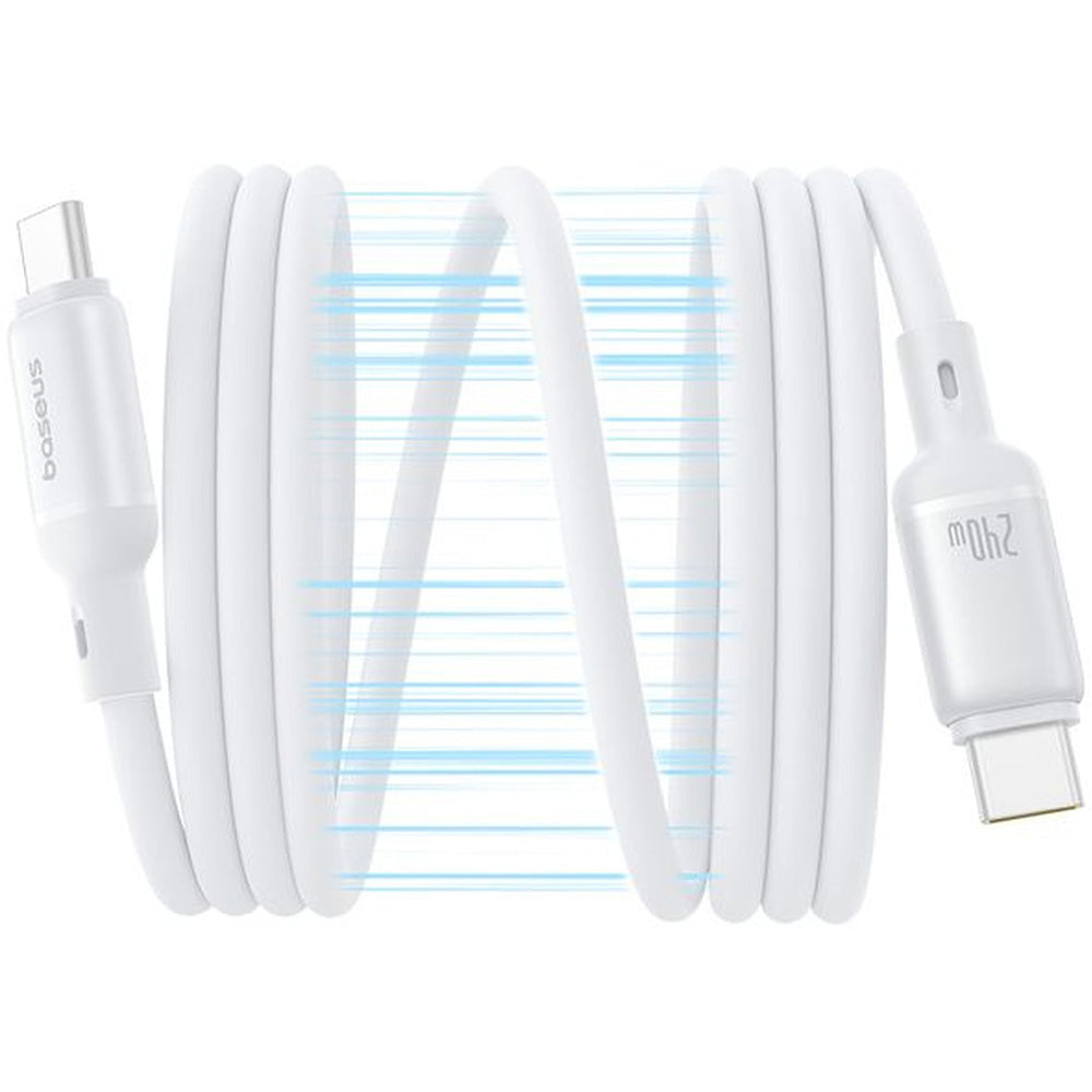 Magnetkabel USB-C zu USB-C, PD 240W, 5A, 480 Mb/s, 1m, Baseus PicoGo, Weiß
