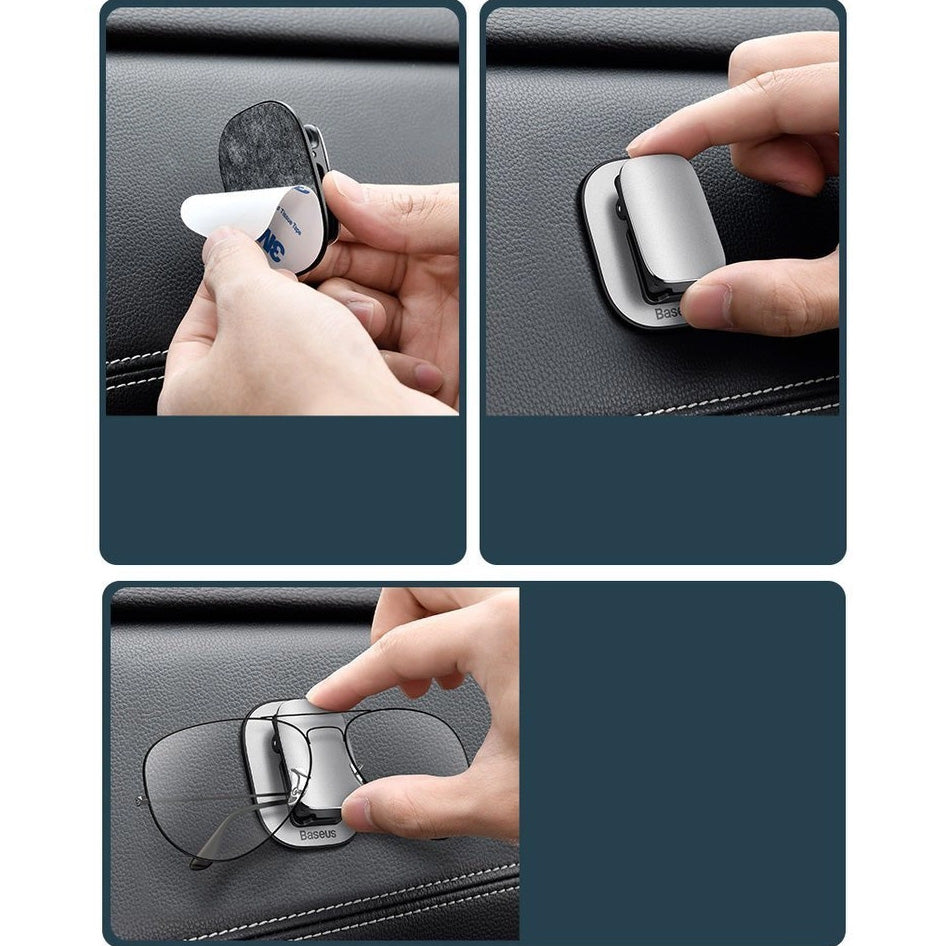 Autohalterung, Brillenclip Baseus Platinum Vehicle, mit doppelseitigem Klebeband befestigt, Schwarz