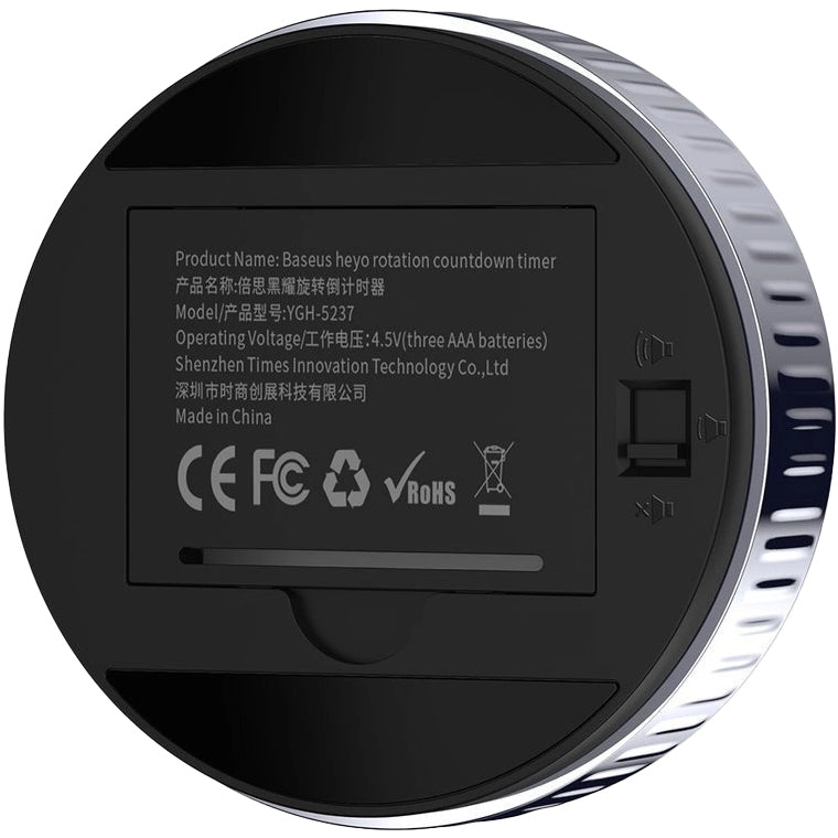 Elektronischer Timer mit Drehsteuerung, Baseus Heyo, Schwarz-Silber