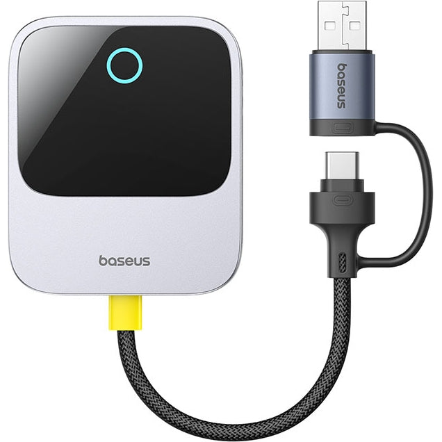 Adapter für drahtloses CarPlay, Baseus SafeJourney USB-A+USB-C, Bluetooth 5.0 / WiFi 5 GHz, Grau
