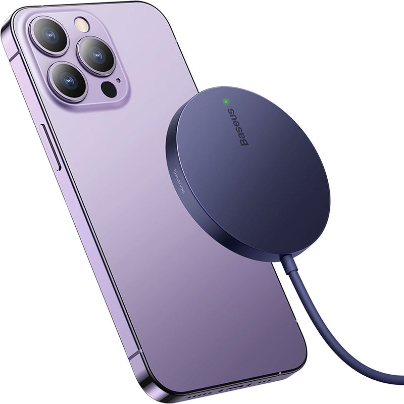 Drahtloses Magnet Ladegerät Baseus Mini3 Qi, MagSafe Wireless Charger, 15W, Violett