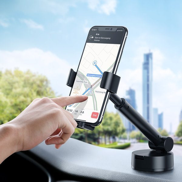 Mechanische Handy-Halterung für Cockpit/Armaturenbrett/Windschutzscheibe, Baseus Simplism Gravity Car Mount Holder, Schwarz