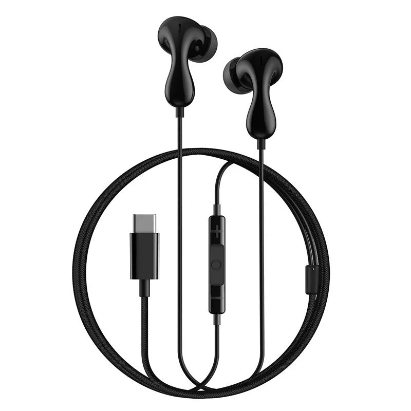 Kabelgebundene In-Ear-Kopfhörer mit USB-C, Baseus Encok CZ20, 1,1 m, Schwarz