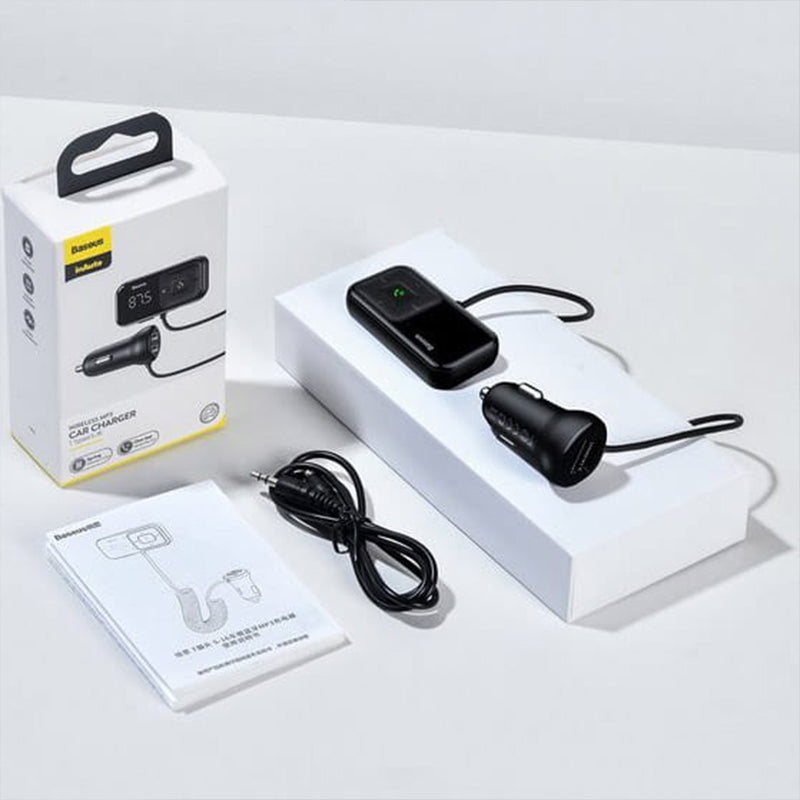 Autoladegerät + FM-Sender Baseus S-16 Overseas edition 2x USB-A, schwarz