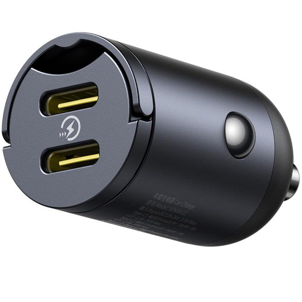 Autoladegerät PD 30W, 2x USB-C, Baseus Tiny Star, Schwarz