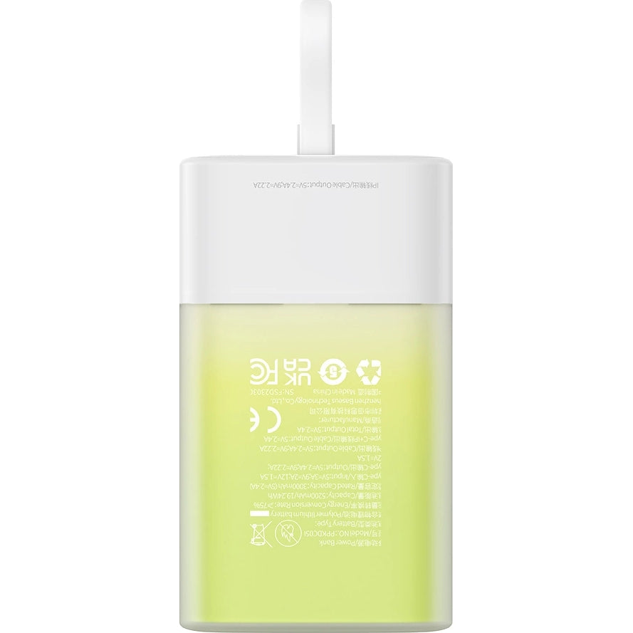 Powerbank Baseus Popsicle iP Edition 5200mAh 20W + Kabel,  Grün-Weiß