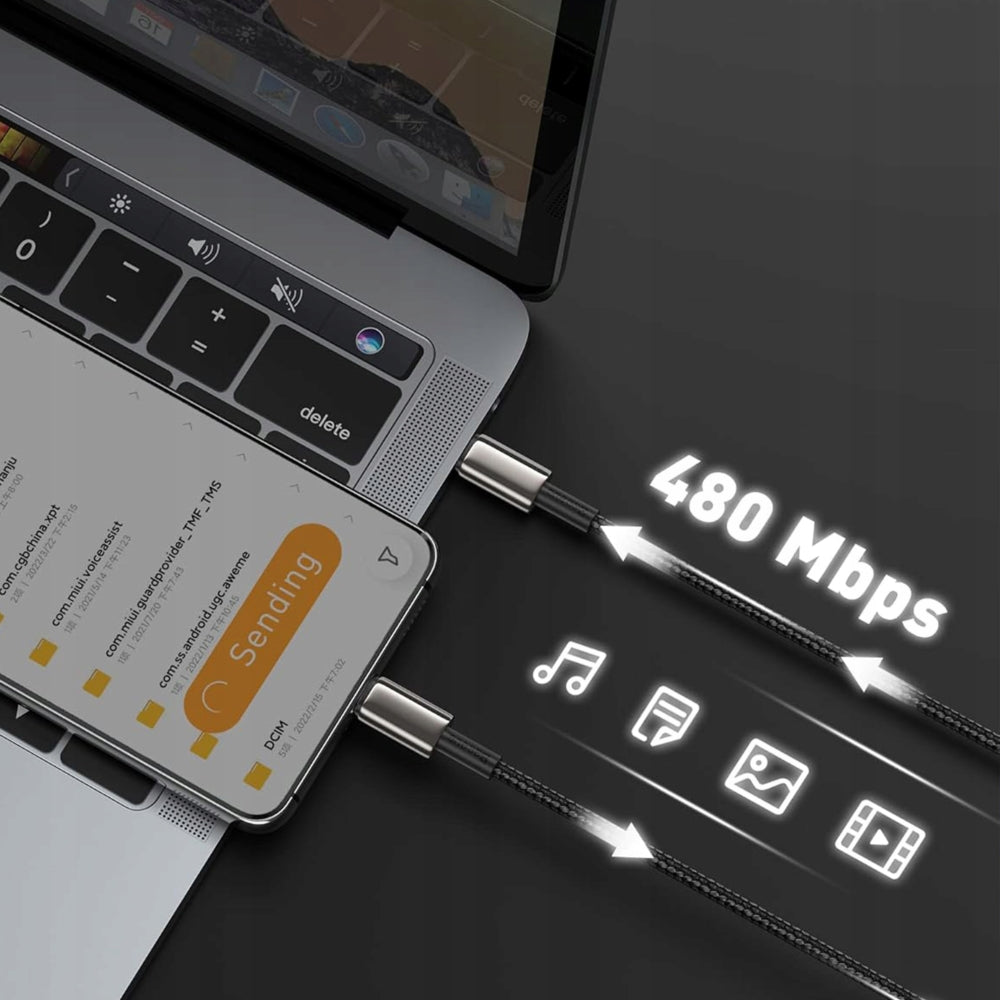 3 x Kabel USB-C zu USB-C, PD 100W, 1 m, 2m, 3m Baseus Tungsten Gold, Schwarz