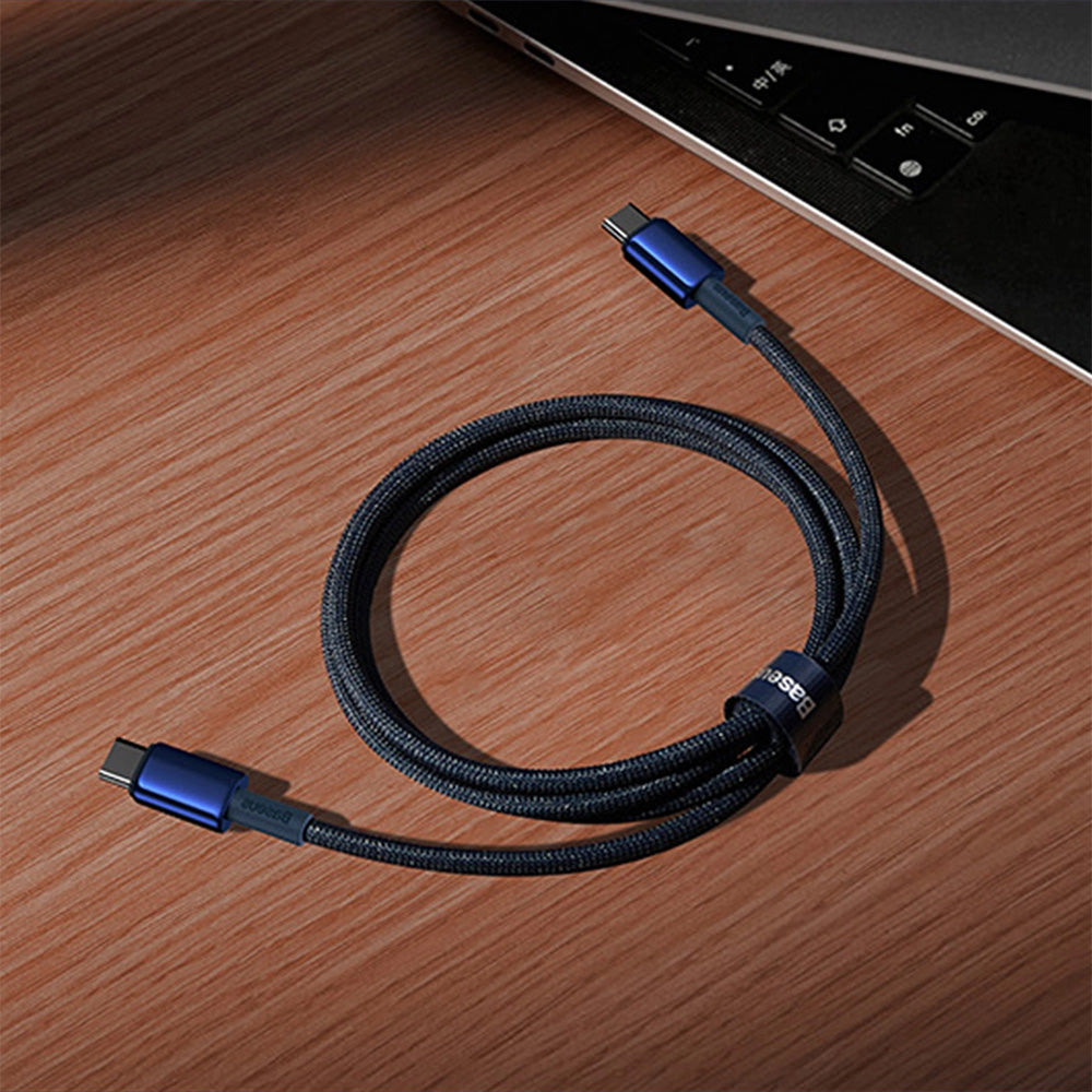 Kabel USB-C zu USB-C, PD 100W, 480Mb/s, 1m, Baseus Tungsten Gold, Dunkelblau
