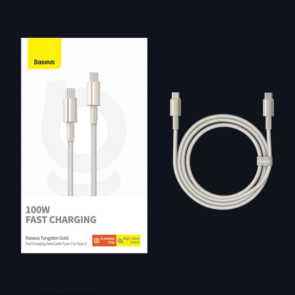 Kabel USB-C zu USB-C, PD 100W, 480Mb/s, 2 m, Baseus Tungsten Gold, Titan