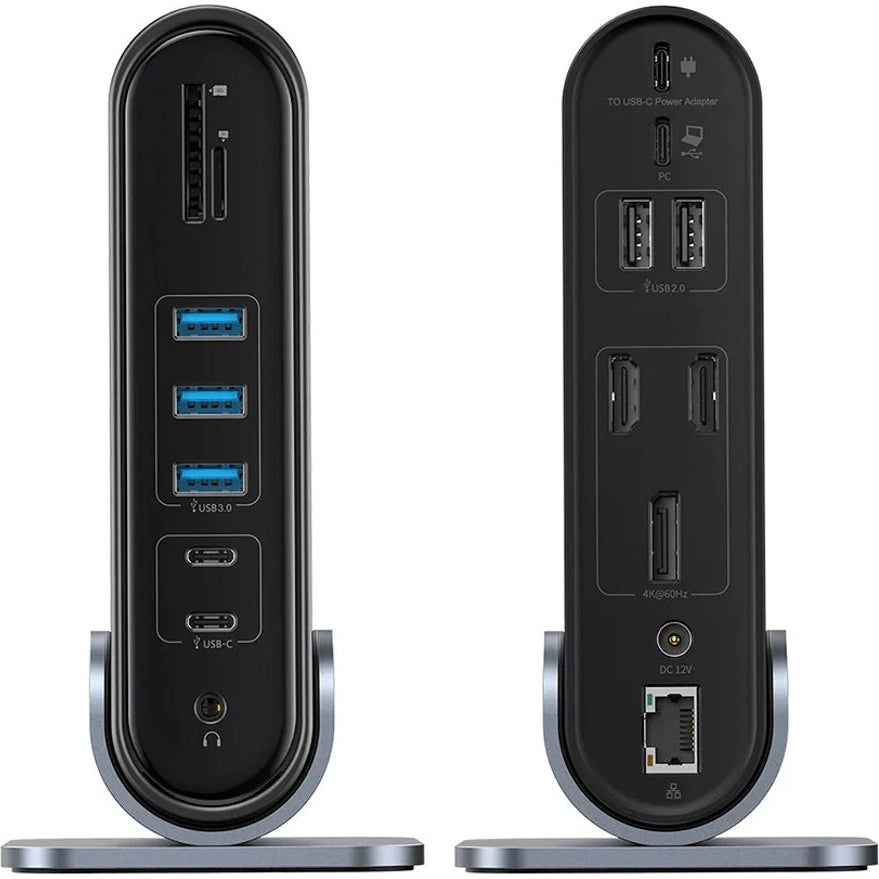 Ladestation Baseus Unionjoy 17-Port Triple Display Docking Station mit HDMI, DP, USB-C, SD, PC, USB-A, RJ45, PD, Grau