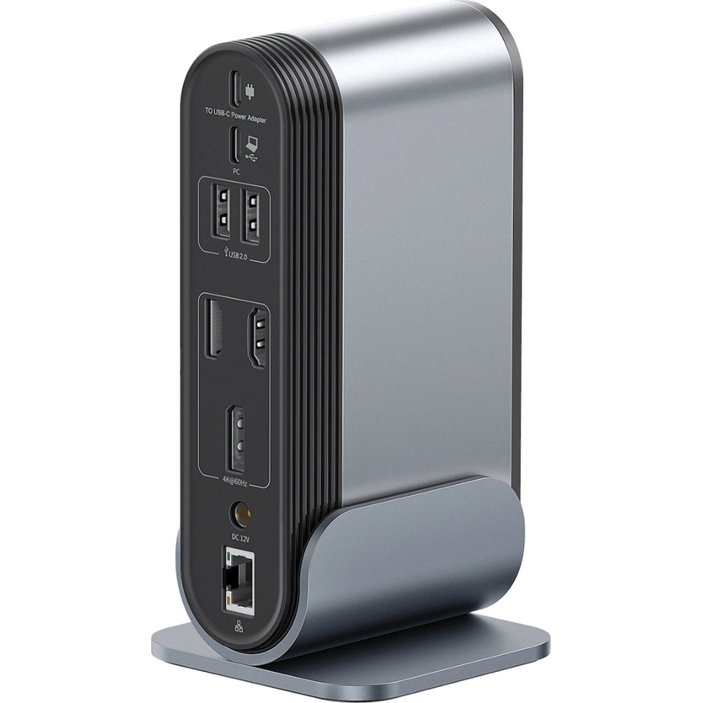 Ladestation Baseus Unionjoy 17-Port Triple Display Docking Station mit HDMI, DP, USB-C, SD, PC, USB-A, RJ45, PD, Grau