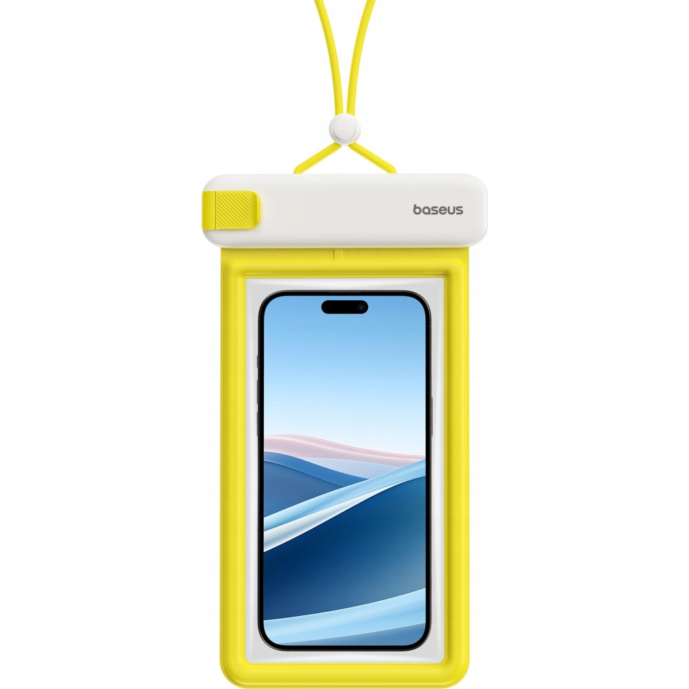 Wasserdichte Schutzhülle für Smartphone max. 7'2", Baseus Waterproof Deep Dive Case, Schwarz und Gelb
