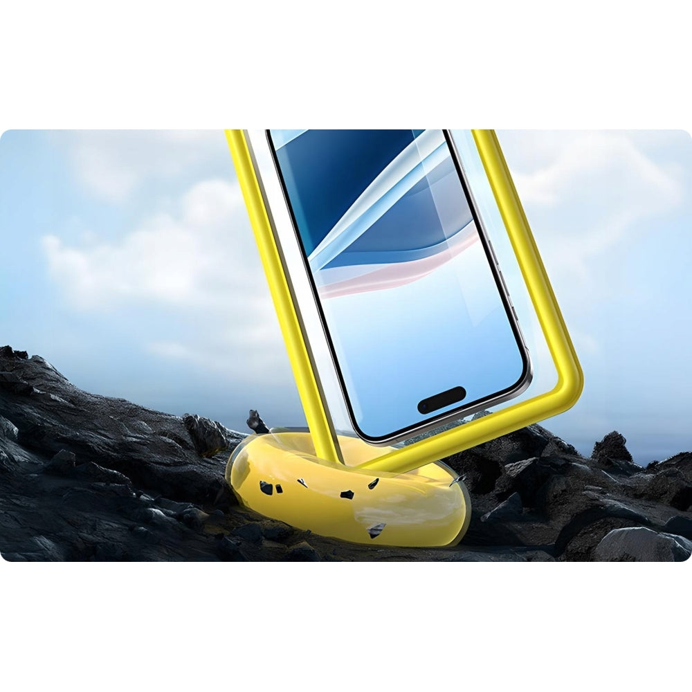 Wasserdichte Schutzhülle für Smartphone max. 7'2", Baseus Waterproof Deep Dive Case, Schwarz und Gelb
