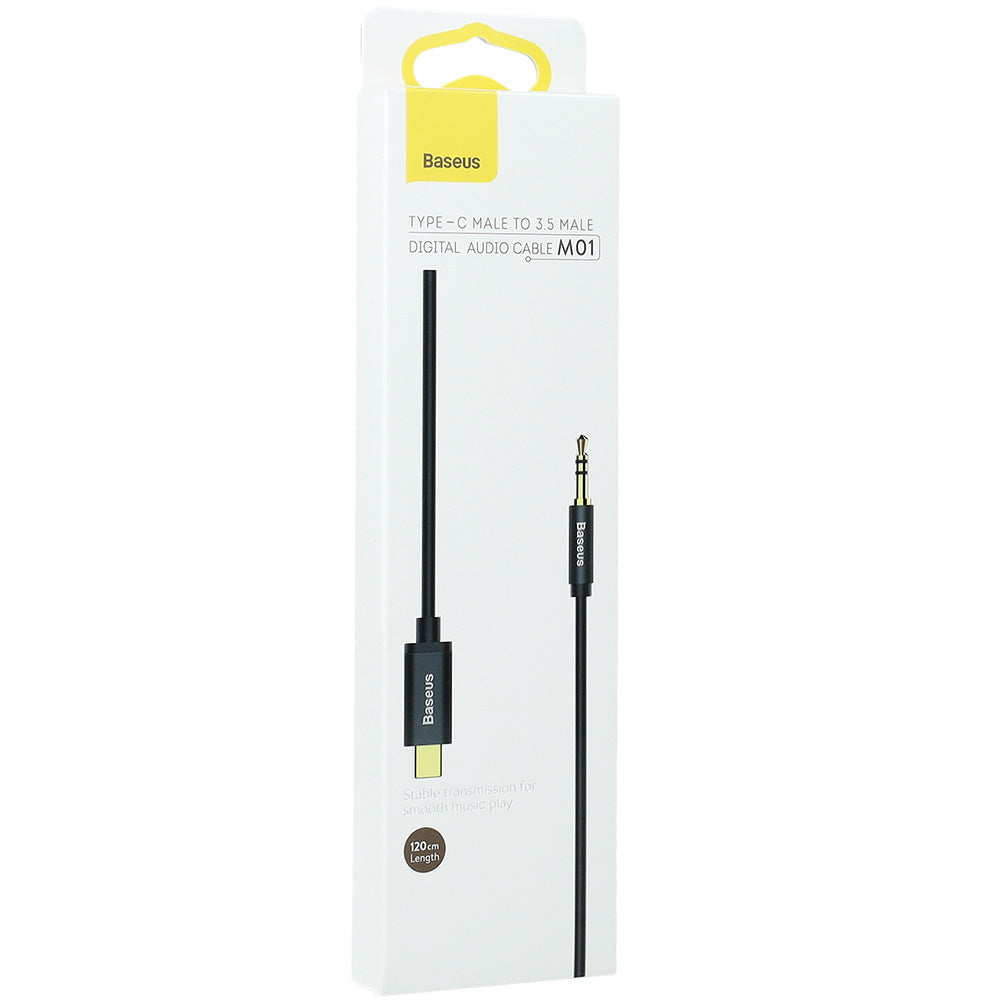 Audiokabel USB-C zu AUX 3,5 mm mini jack für Smartphone/Tablet, 1,2m, Baseus Yiven M01, Schwarz-Gold