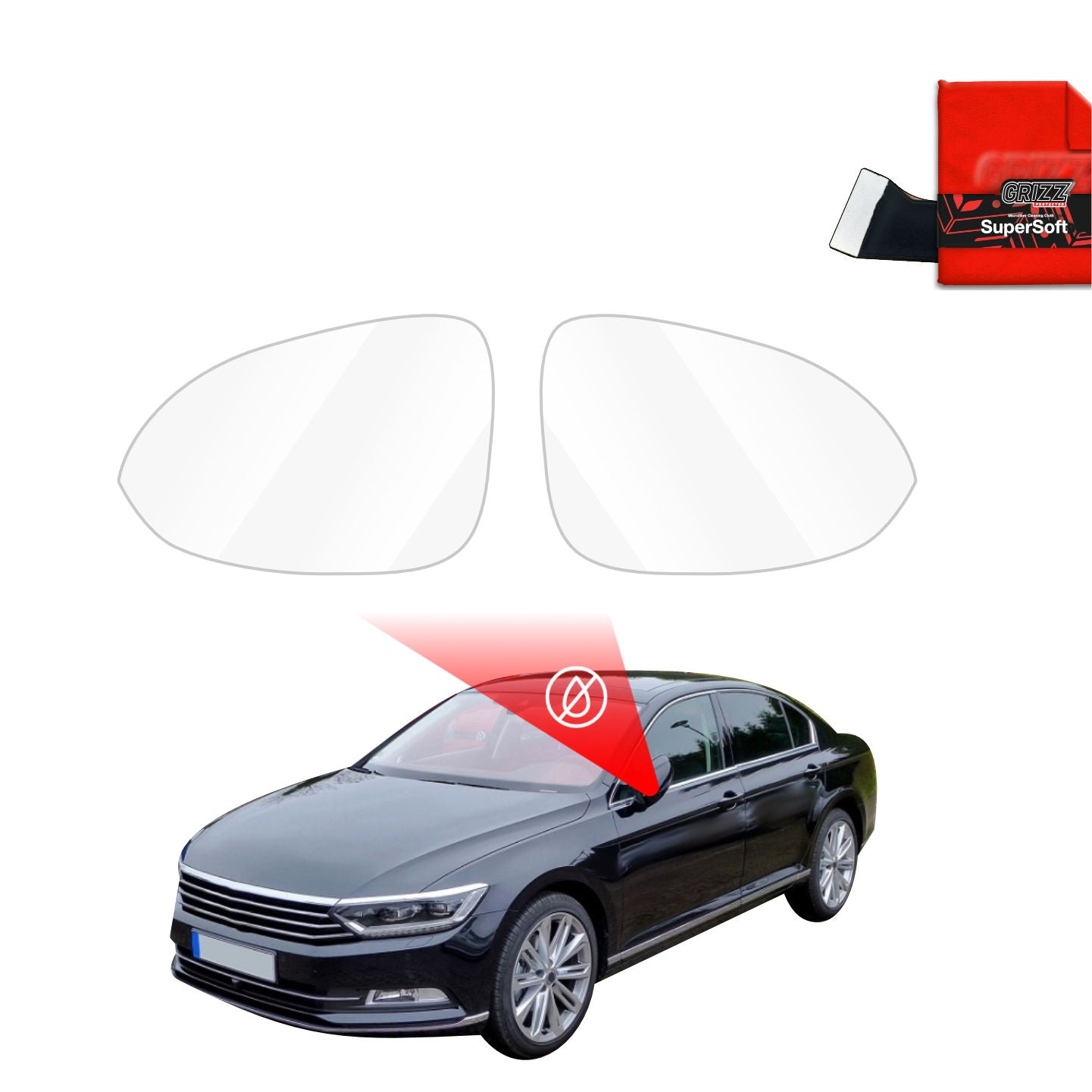 Regenschutzfolie Grizz Protector für Außenspiegel - Volkswagen Passat B8 Sedan (2014-2022)