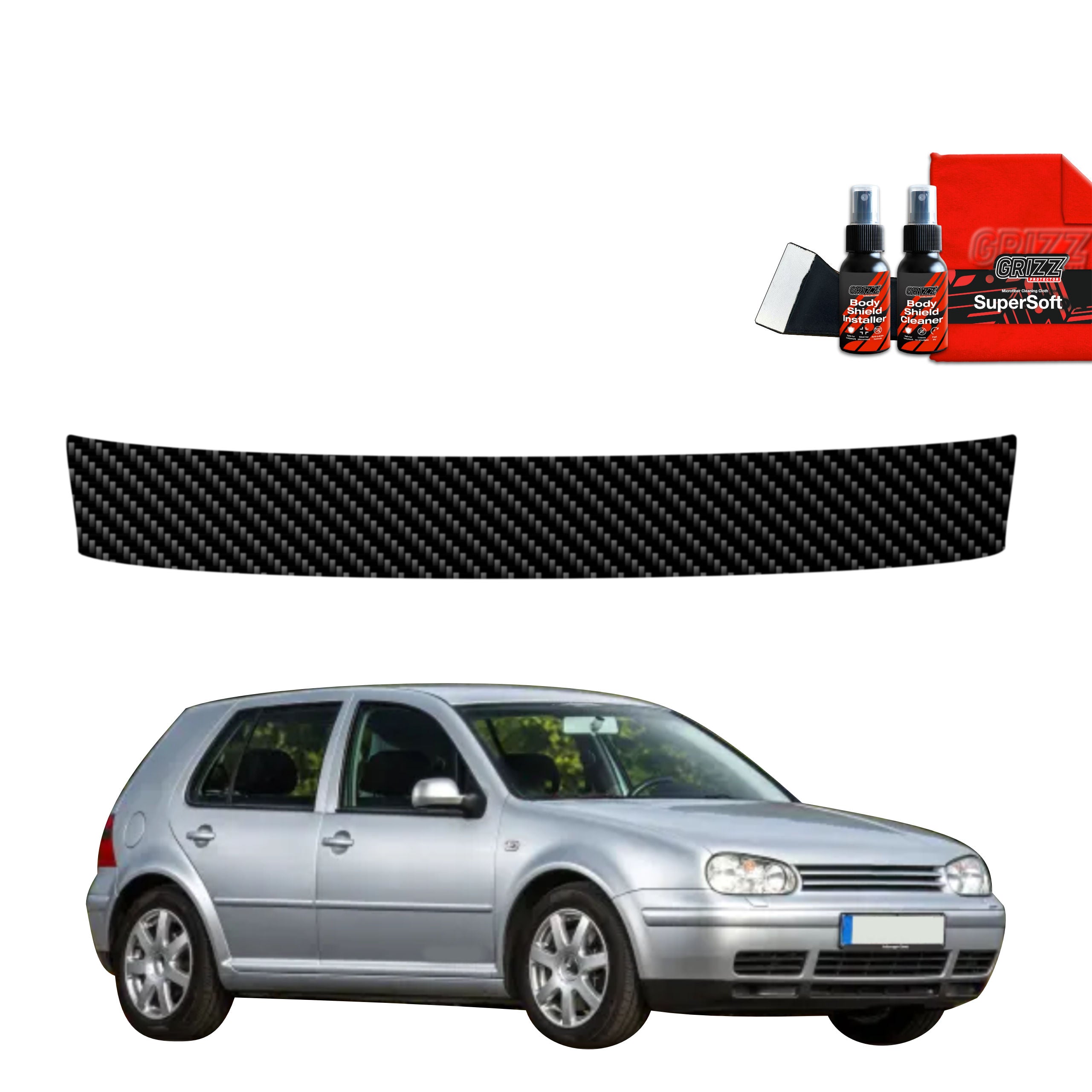 Kohlenstoff Schutzfolie Grizz Protector für Ladekante - Volkswagen Golf 4 Hatchback 5D (1997-2003)