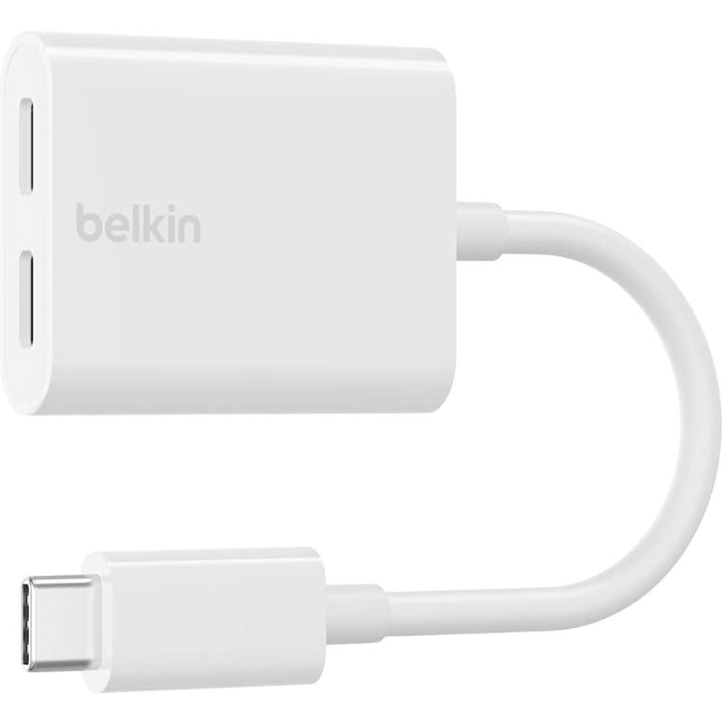 Adapter Belkin RockStar USB-C Audio + USB-C Charge 60W, Weiß