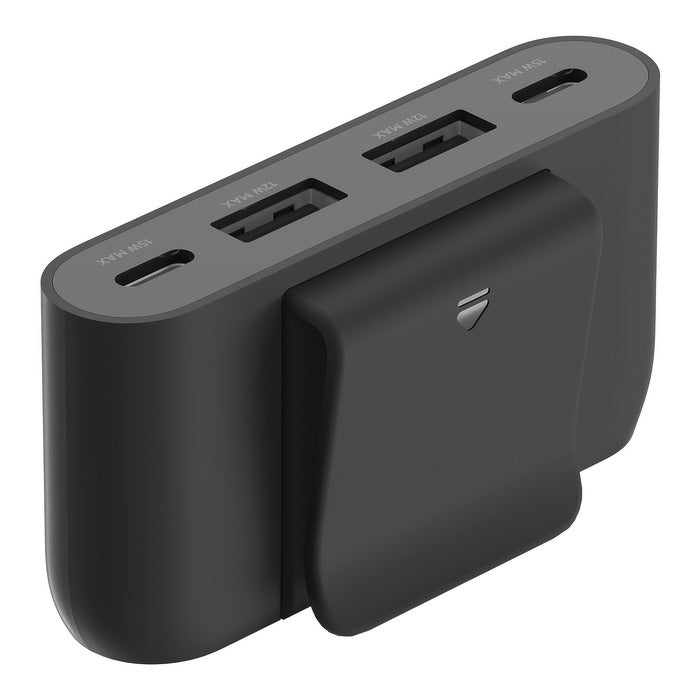 Stromverteiler, Hub Belkin Boost 4-Port Power Extender 30W, USB-C PD für 2x USB-C + 2x USB-A, Schwarz