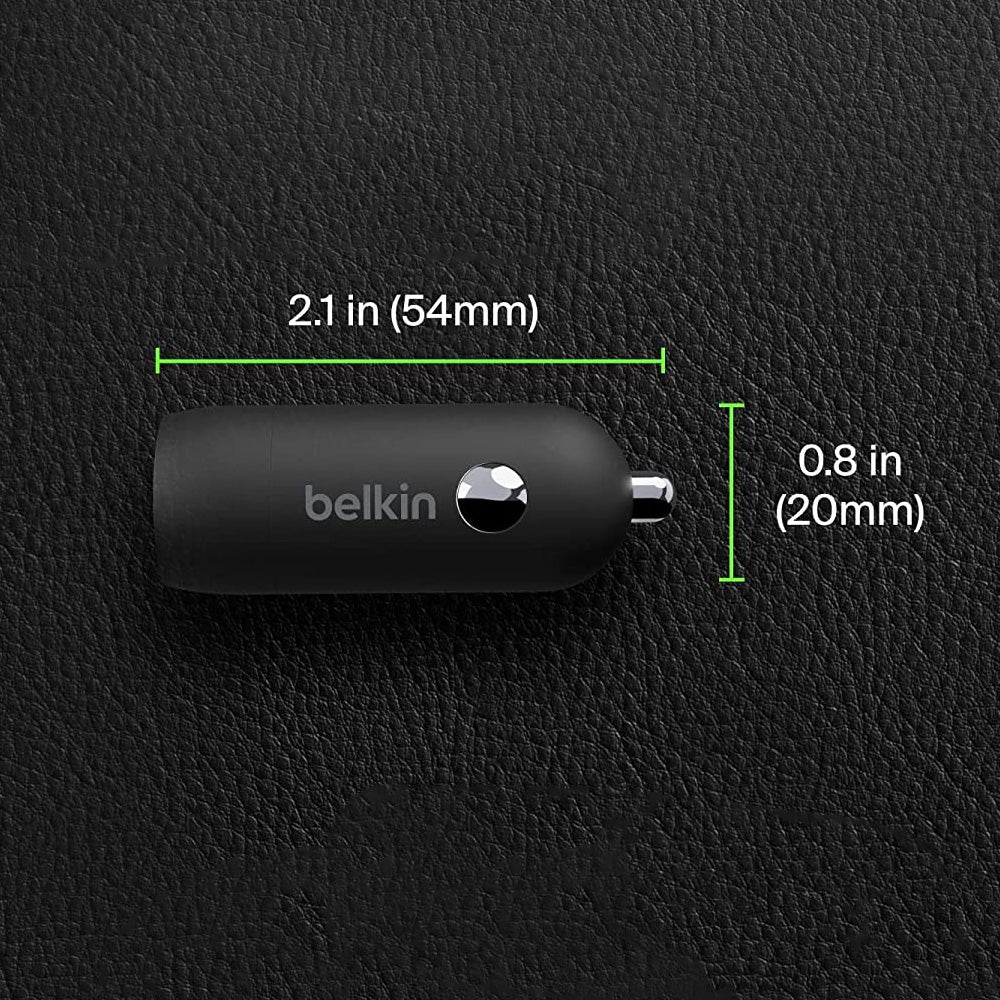 Autoladegerät Belkin Boost Car PD3.0 PPS 3A USB-C 30W + Kabel Lightning 1m, Schwarz