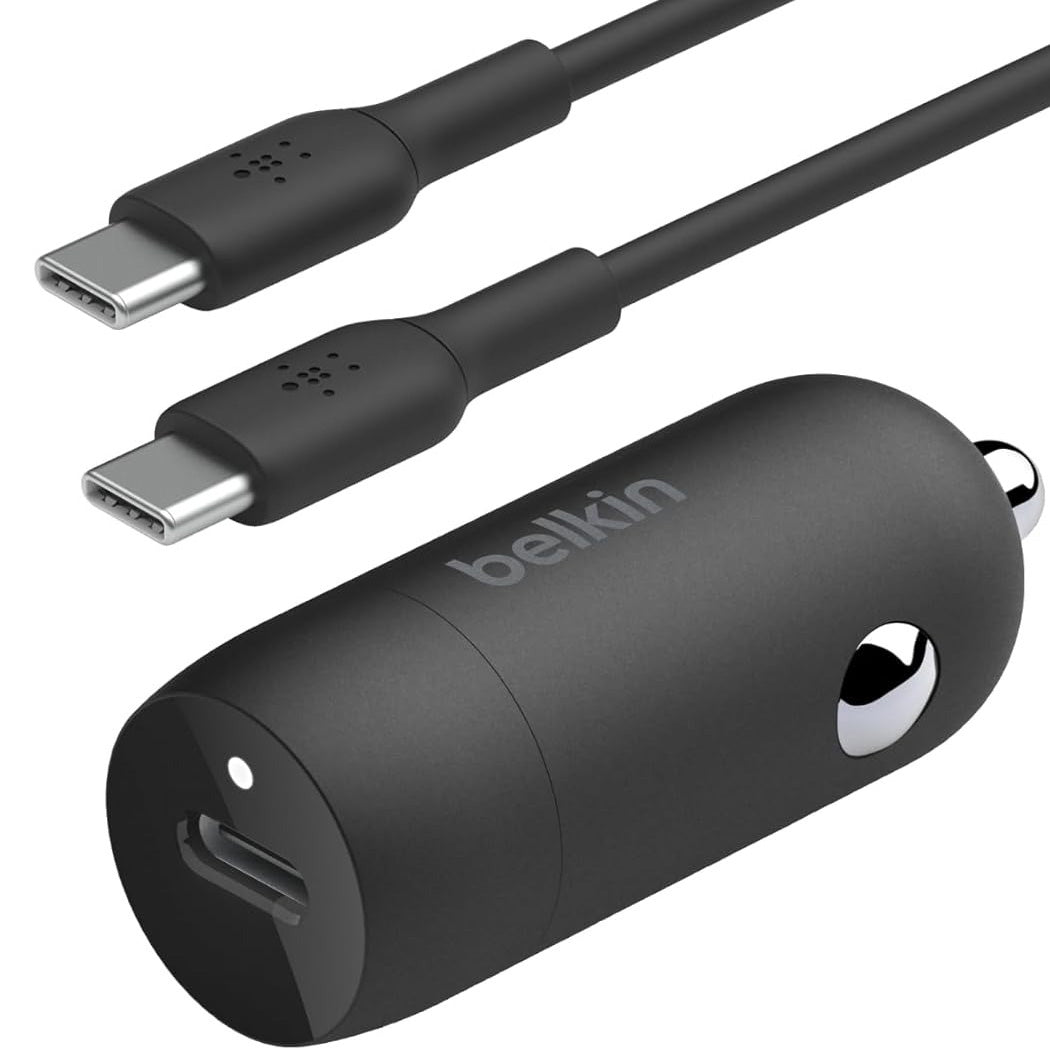 Autoladegerät Belkin Boost Car PD3.0 PPS 3A USB-C 30W + Kabel USB-C, Schwarz