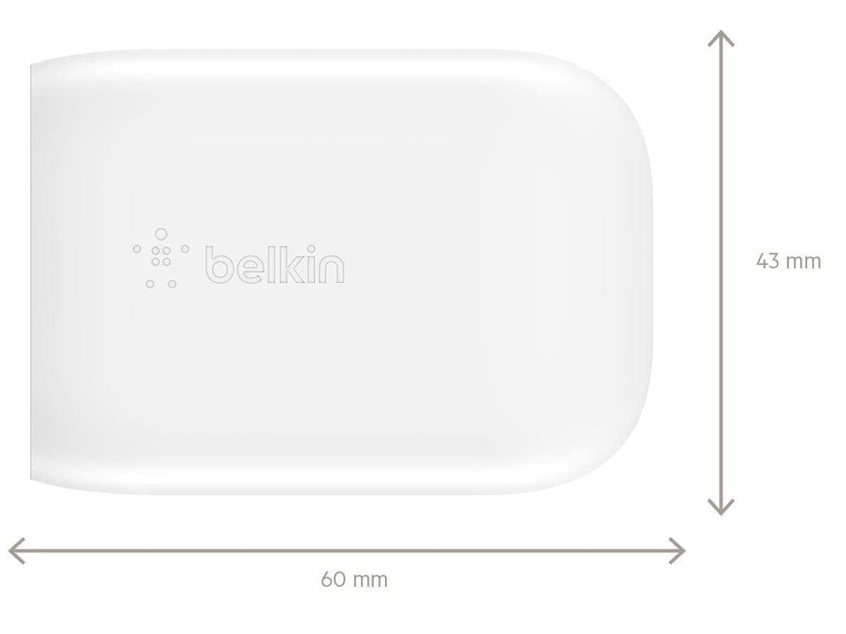 Wandladegerät Belkin Boost USB-C PD 3.0 PPS MFi 30W + kabel Lightning 1m, Weiß