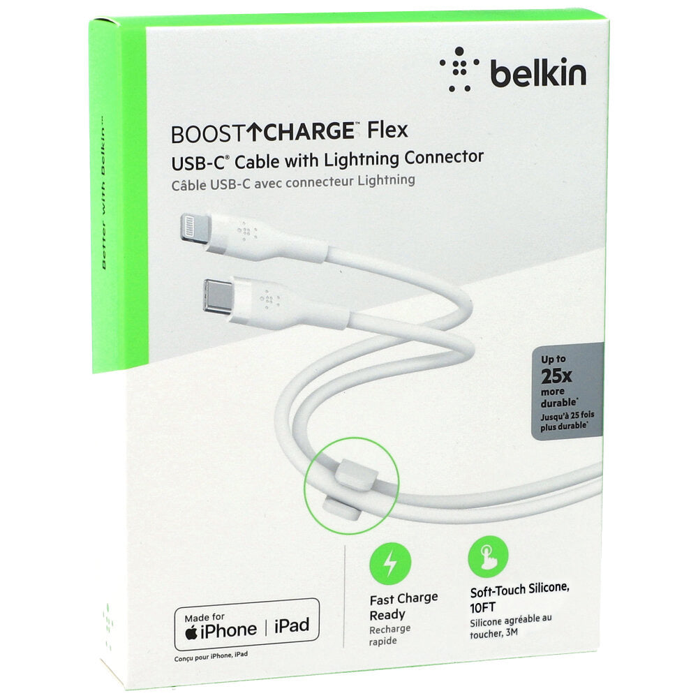 Kabel Belkin Boost Charge Pro Flex Braided USB-C für USB-C 2m, Weiß