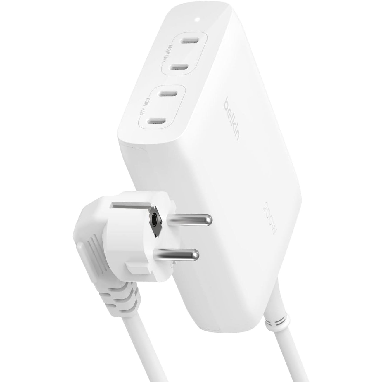 Wandladegerät Belkin Boost Pro 4-Port USB-C GaN Charger 200W 4x USB-C, Weiß