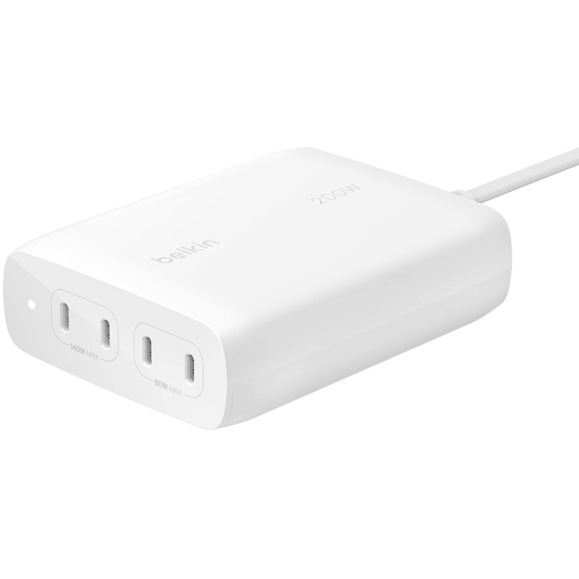 Wandladegerät Belkin Boost Pro 4-Port USB-C GaN Charger 200W 4x USB-C, Weiß