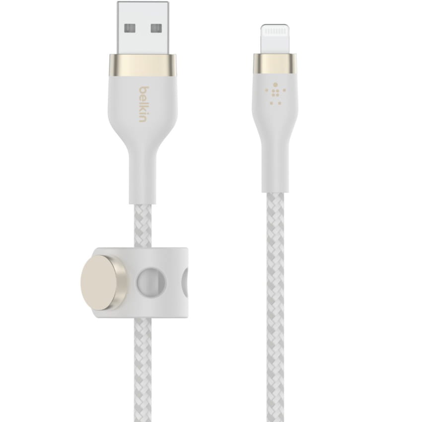Kabel Belkin Boost Charge Pro Flex Braided USB-A für Lightning 1m, Weiß