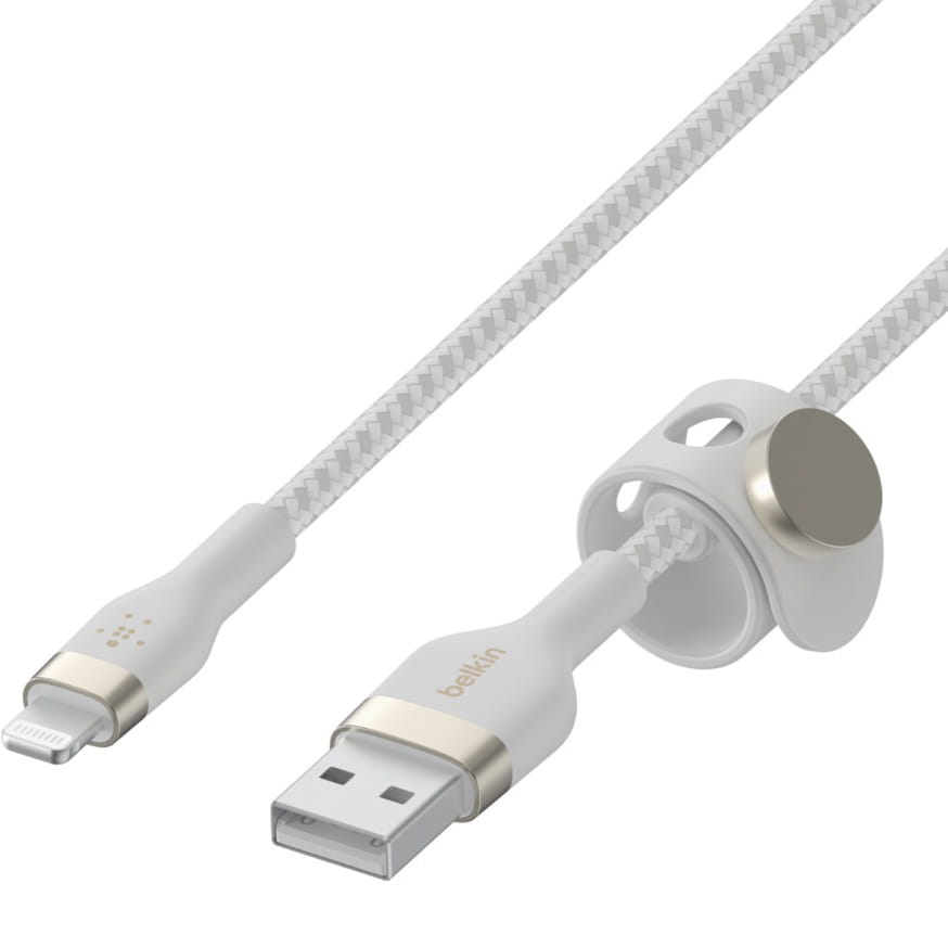 Kabel Belkin Boost Charge Pro Flex Braided USB-A für Lightning 1m, Weiß